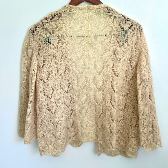 Crochet opened handmade knitted Cardigan - Picture 2 of 7